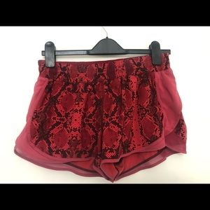 Lululemon Snake Print Tracker Shorts red
